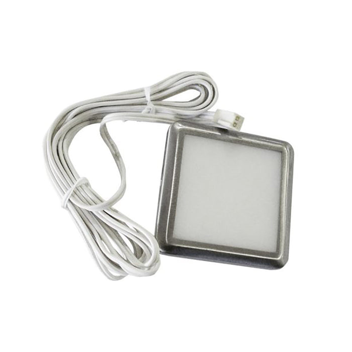 Buy Recessed LED Downlights Australia Square Under Bench Downlight 12V White Stainless Steel 5000K - CLALEDSQSCUBCW