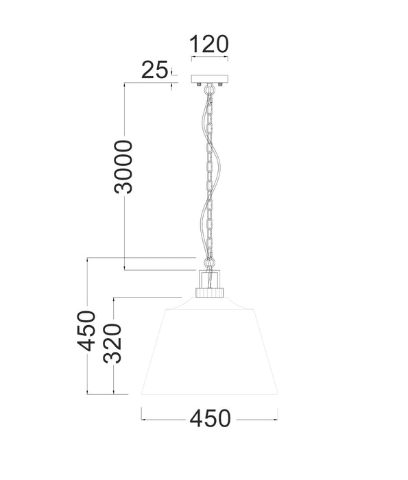 Cloche Bell Shape Pendant Light White & Beige - CLOCHE2