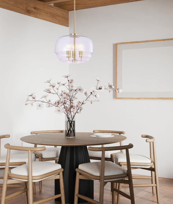 Cuad Interior Wine Glass Shape Pendant Light Clear & Brass - CUAD3