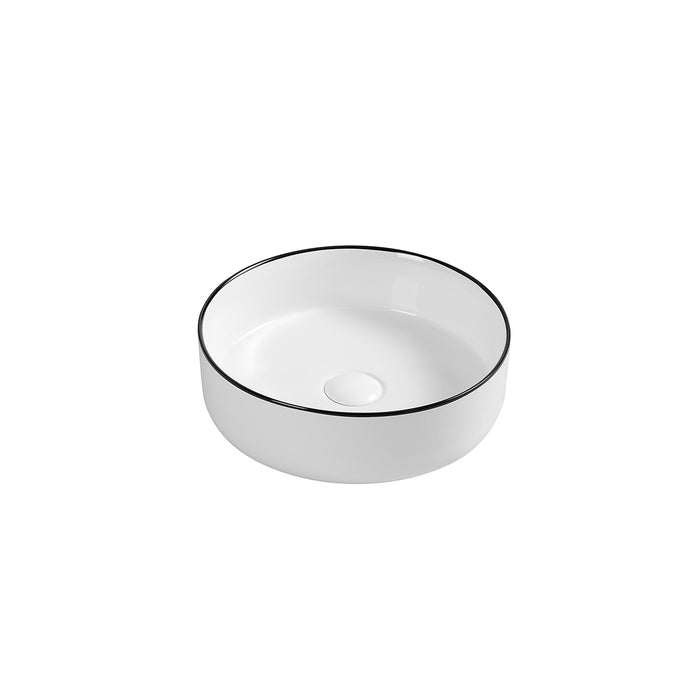 Dove Above Counter Art Basin Gloss White With Black Edge - XECB-083WBE