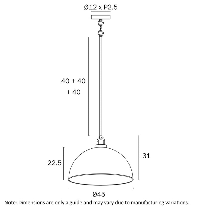 Emerson Large Pendant Light Chrome - EMERSON PE45-CH