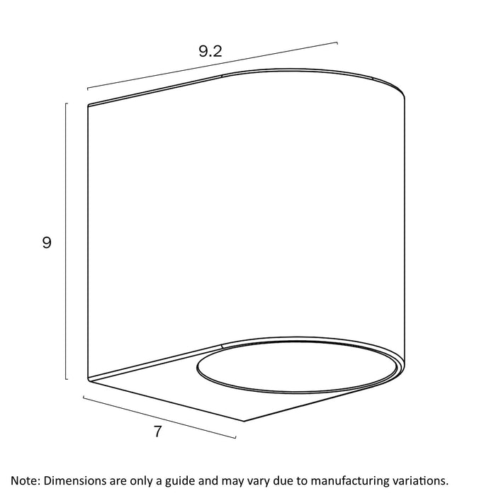 EOS2 Polycarbonate Single Exterior Wall Light Black - EOS2 EX1-BK