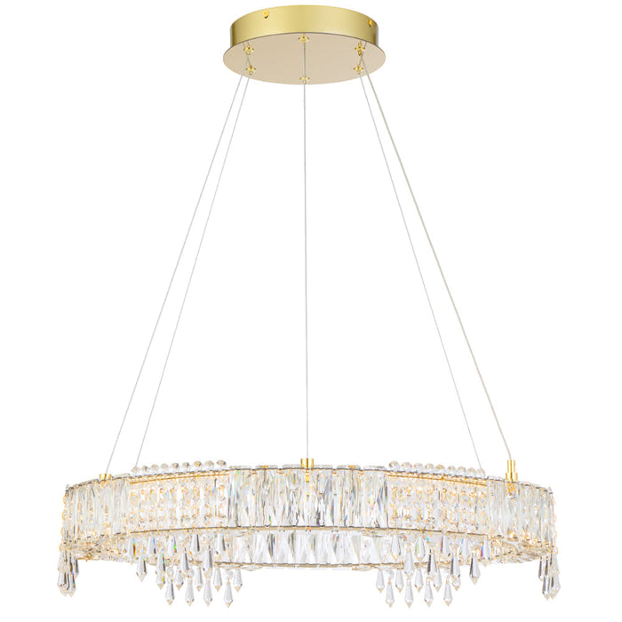 Erika LED Pendant 46W Tri Colour Gold & Crystal - ERIKA PE1T-GD