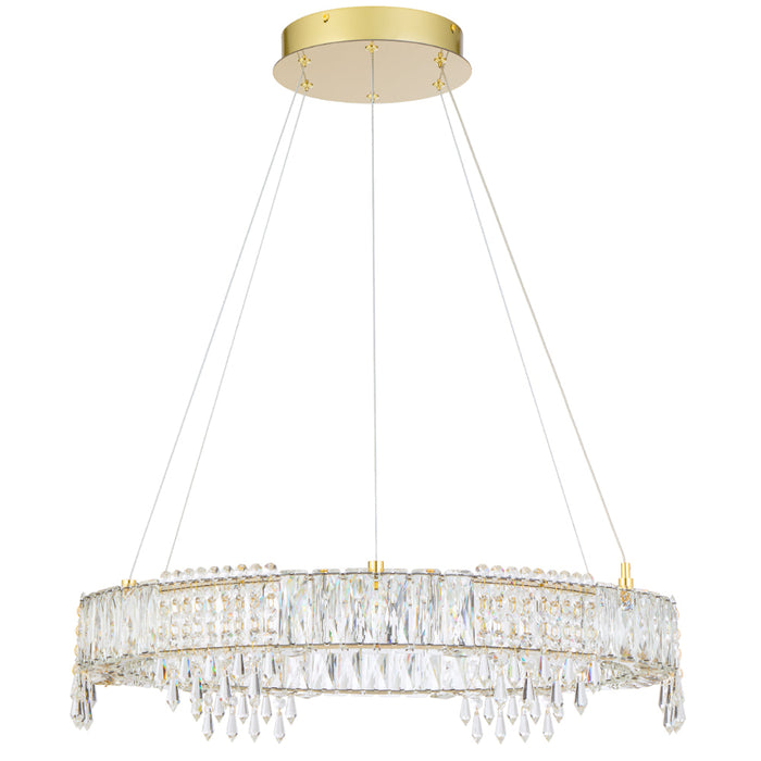 Erika LED Pendant 46W Tri Colour Gold & Crystal - ERIKA PE1T-GD