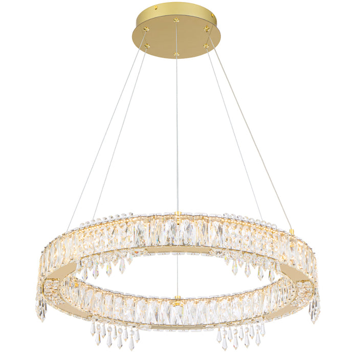 Erika LED Pendant 46W Tri Colour Gold & Crystal - ERIKA PE1T-GD