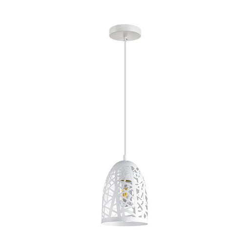 Buy Pendant Lights Australia Interior Iron Cage Ellipse Shape 1 Light Pendant White - ESCAMA2