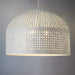Buy Pendant Lights Australia Esch 3 Light Woven Iron Strips Extra Large Pendant White - ZAF10404