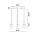 Buy Island Pendant Lights Australia Interior Iron & Rose Gold Glass With Dotted Effect 3 Light Island Pendant - ESPEJO4X3S
