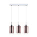 Buy Island Pendant Lights Australia Interior Iron & Rose Gold Glass With Dotted Effect 3 Light Island Pendant - ESPEJO4X3S