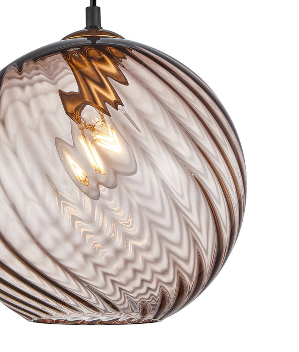 Espiral Wine Glass Shade Wavy Finish Round Pendant Coffee - ESPIRAL2