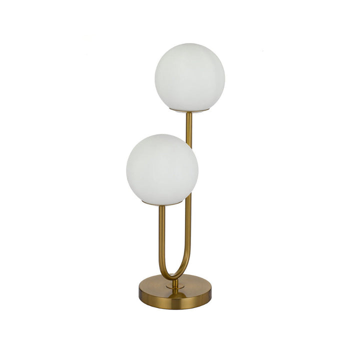 Buy Table Lamps Australia Eterna 2 Light Table Lamp Antique Gold & Opal Matt - ETERNA TL2-AGOM