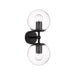Buy Wall Sconce Australia Eterna 2 Light Wall Light Black & Clear - ETERNA WB2-BKCL