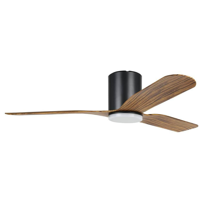Buy DC Ceiling Fans With Light Australia ILUKA Hugger DC Ceiling Fan 52" Black & Wood With LED - 20538315