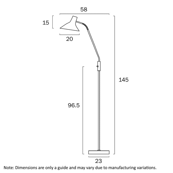 Buy Floor Lamps Australia Farbon 1 Light Floor Lamp White/ Brass Matt Metal - FARBON FL-WH