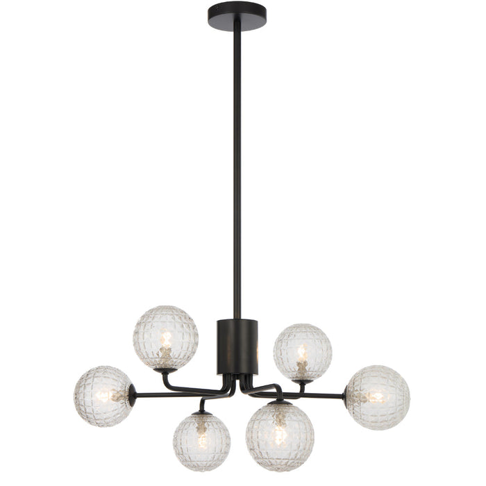 Felton 6 Light Pendant Black & Clear - FELTON PE06BKCLP