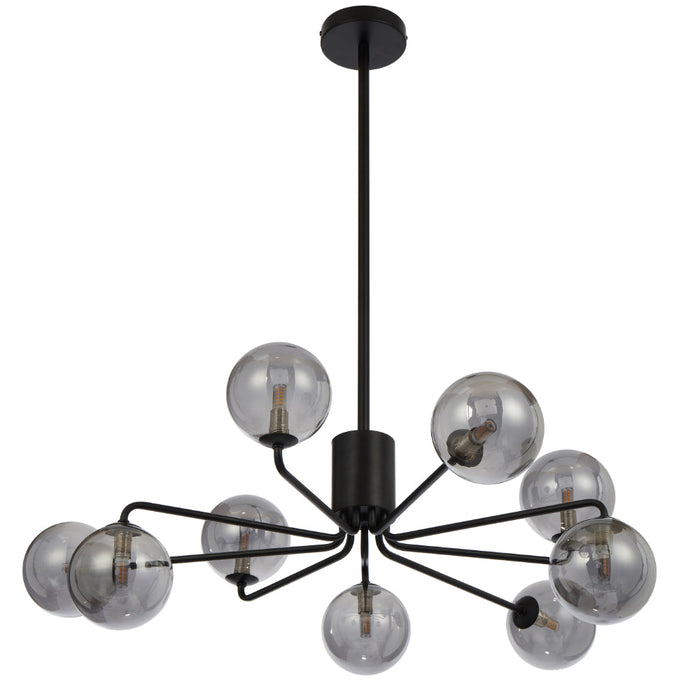 Felton 9 Light Pendant Black & Smoke - FELTON PE09BKSM