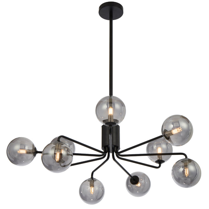 Felton 9 Light Pendant Black & Smoke - FELTON PE09BKSM
