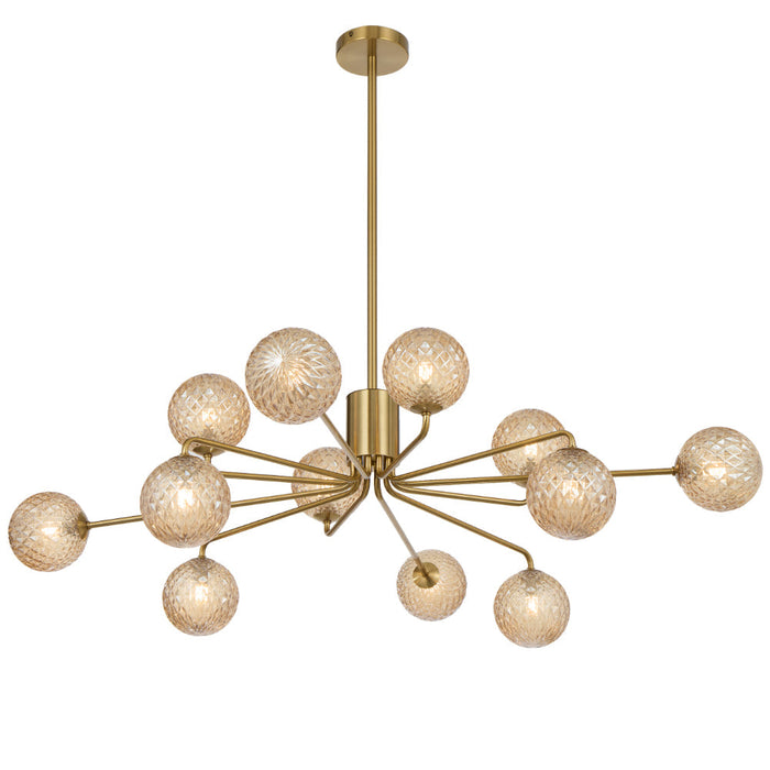 Felton 12 Light Pendant Antique Gold & Amber - FELTON PE12AGAMT