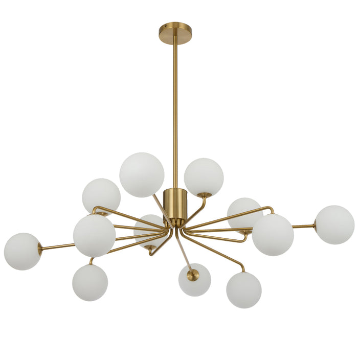 Felton 12 Light Pendant Antique Gold & Opal Matt - FELTON PE12AGOM