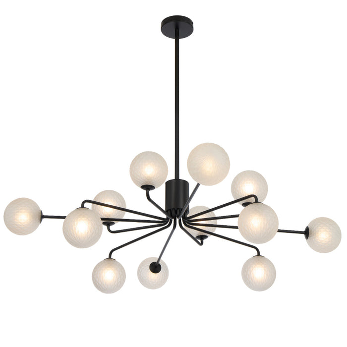 Felton 12 Light Pendant Black & Frost - FELTON PE12BKFRT