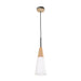Buy Pendant Lights Australia Finn 1 Light Pendant Blonde Wood With Opal Glass Long Cone - FINN1