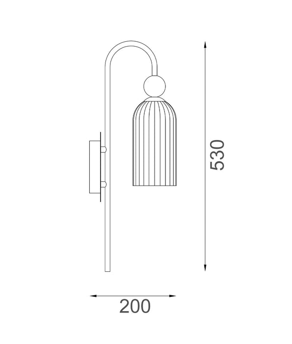 Flauta Wall Light Smokey Black - FLAUTA1W