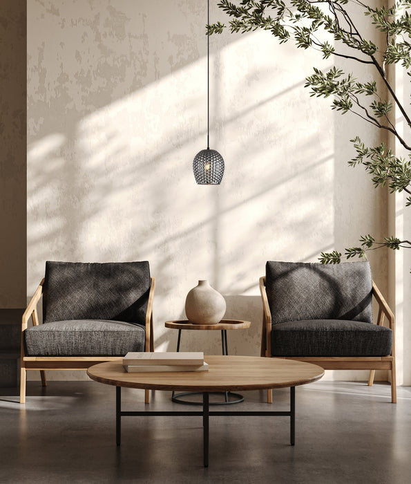 Fossetta Pendant Light Iron & Glass Smokey Black - FOSSETTA2