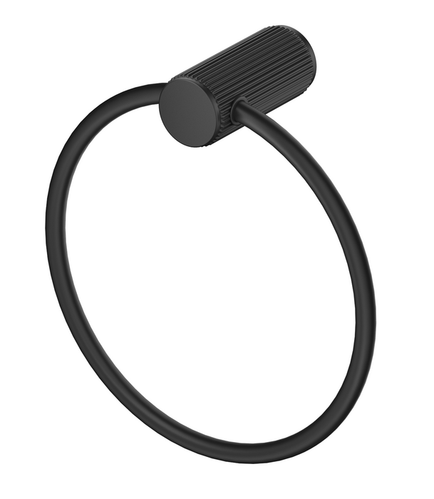 Mica Fluted Towel Ring Black - 1104-P-NR-BLK