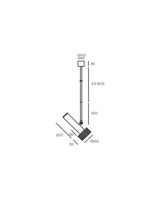 Focus Rod Pendant Light 5W 3000K Matte Black & Alabaster - ARO.C1279/1/NEG-ALA