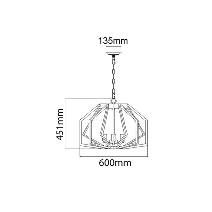Buy Pendant Lights Australia Gamba 5 Light Oiled Bronze Wide Cage Pendant - GAMBA1