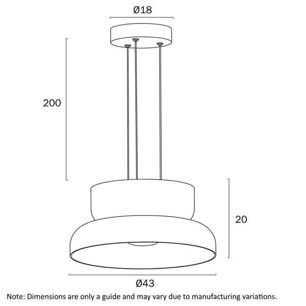 Skapa LED Pendant AB Light 20W 3000K Opal White and Glass - SKAPA PE AB-OP