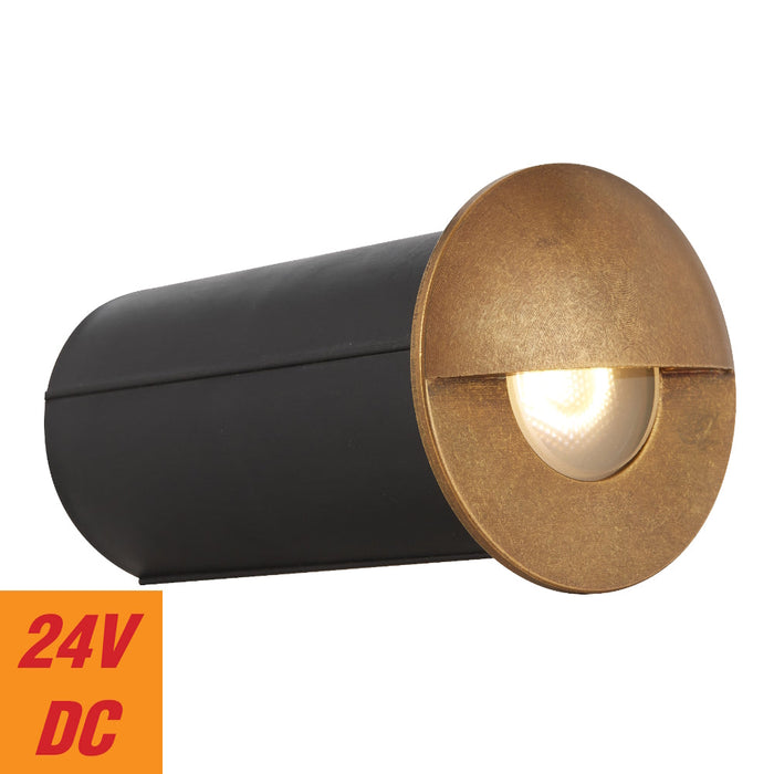 Halon LED Step Light 24V 1W 3000K Natural Brass - HALON ST1-BRS324