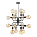 Buy Pendant Lights Australia HEXADE Modern Abstract 16 Light Pendant Black - HEXADE1