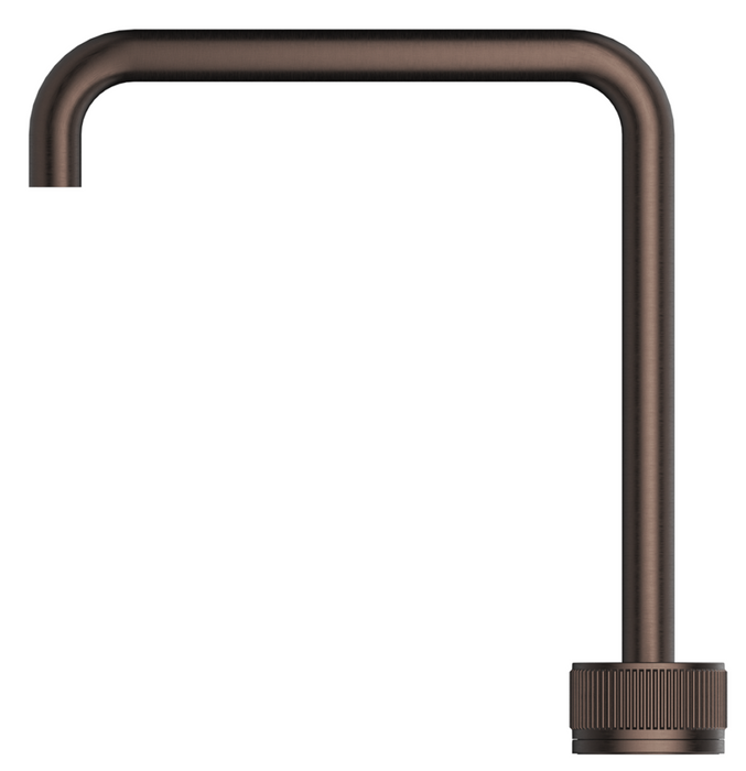 Mica Fluted Soft-Square Hob Sink/Basin Mixer Set Dusk Bronze - HSK-6-NR-R90-DB