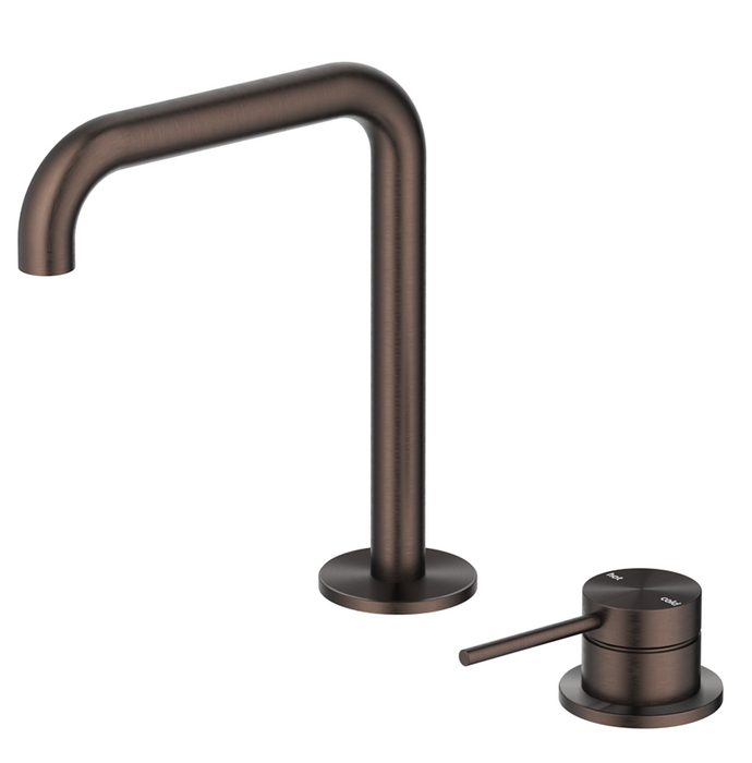 Mica Soft Square Hob Basin Mixer Set Dusk Bronze - HSB-5-R90-DB