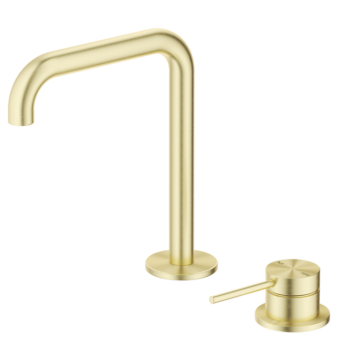Mica Soft Square Hob Basin Mixer Set French Gold - HSB-5-R90-FG