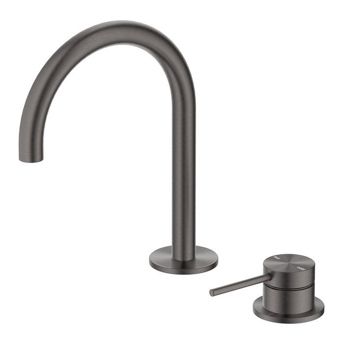 Mica Gooseneck Hob Basin Mixer Set Gunmetal - HSB-5-GM