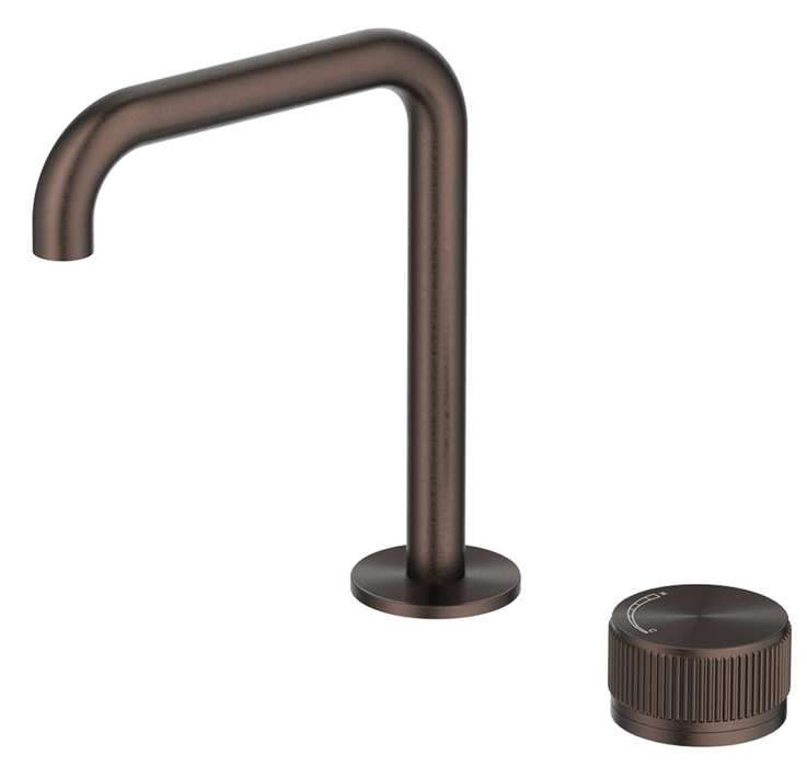 Mica Fluted Soft-Square Hob Basin Mixer Set Dusk Bronze - HSB-6-NR-R90-DB