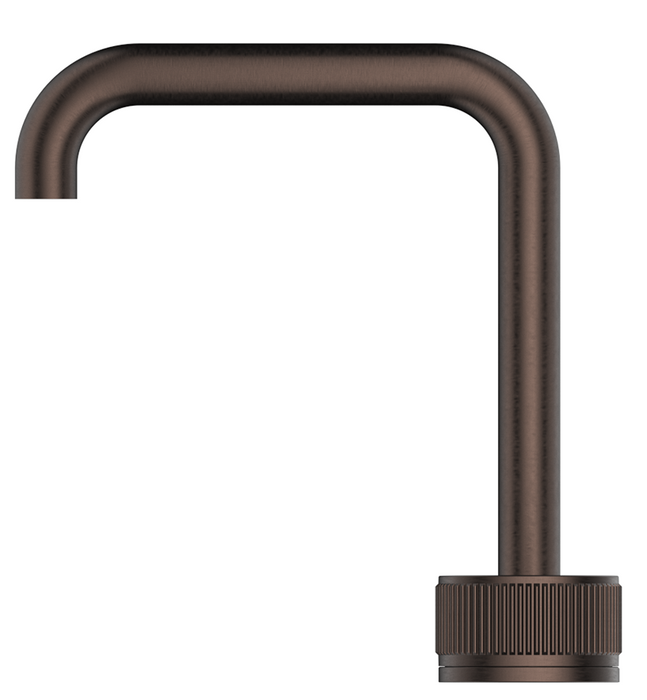 Mica Fluted Soft-Square Hob Basin Mixer Set Dusk Bronze - HSB-6-NR-R90-DB