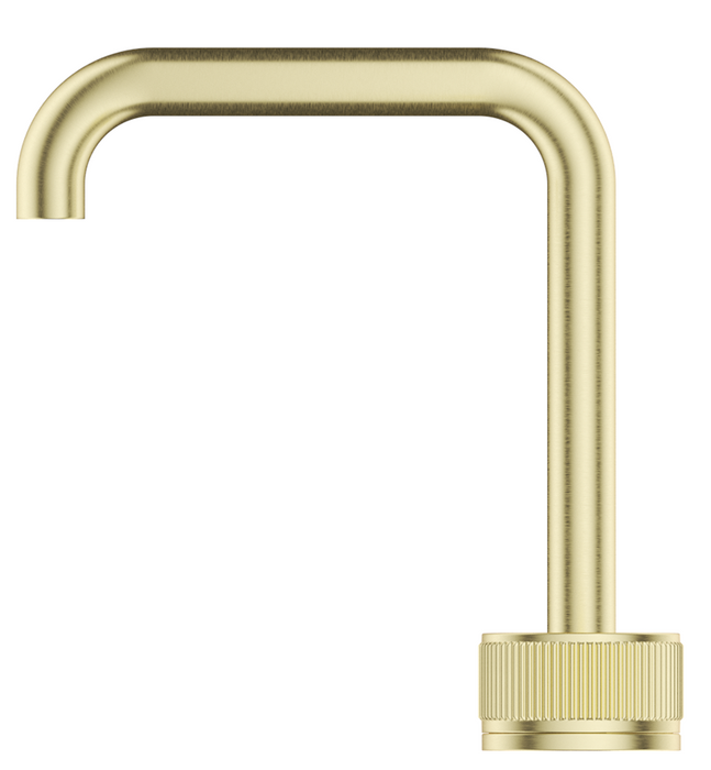 Mica Fluted Soft-Square Hob Basin Mixer Set French Gold - HSB-6-NR-R90-FG