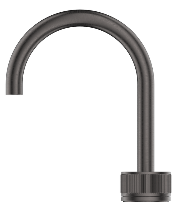 Mica Fluted Gooseneck Hob Basin Mixer Set Gunmetal - HSB-6-NR-GM