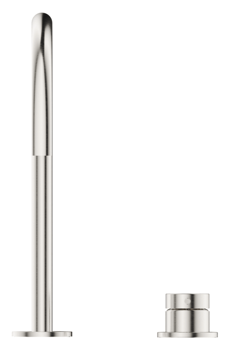 Mica Gooseneck Hob Sink/Basin Mixer Set Brushed Nickel - HSK-5-BN
