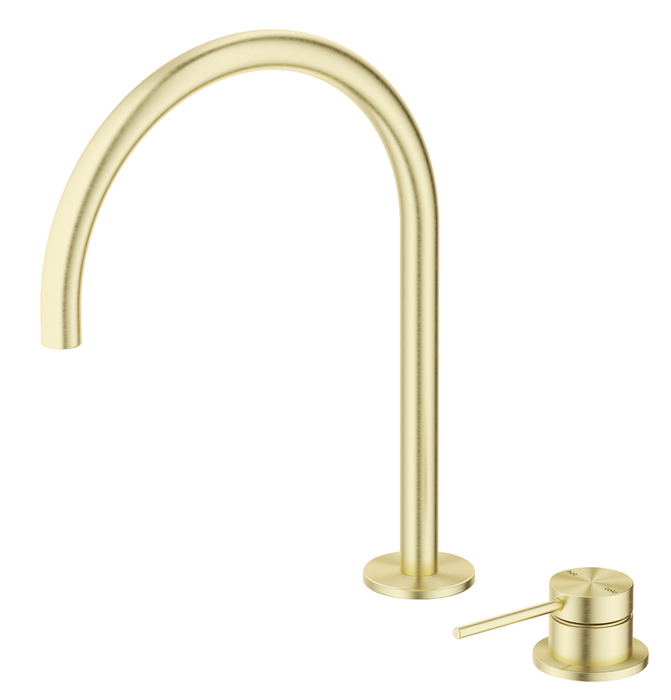 Mica Gooseneck Hob Sink/Basin Mixer Set French Gold - HSK-5-FG