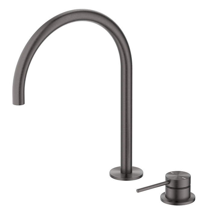 Mica Gooseneck Hob Sink/Basin Mixer Set Gunmetal - HSK-5-GM