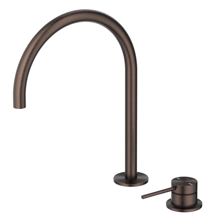 Mica Gooseneck Hob Sink/Basin Mixer Set Dusk Bronze - HSK-5-DB