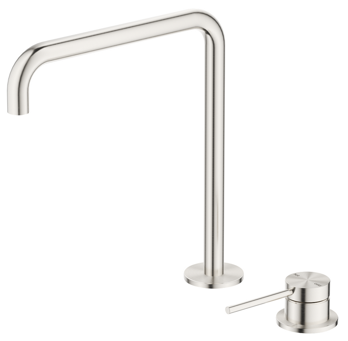 Mica Soft-Square Hob Sink/Basin Mixer Set Brushed Nickel - HSK-5-R90-BN