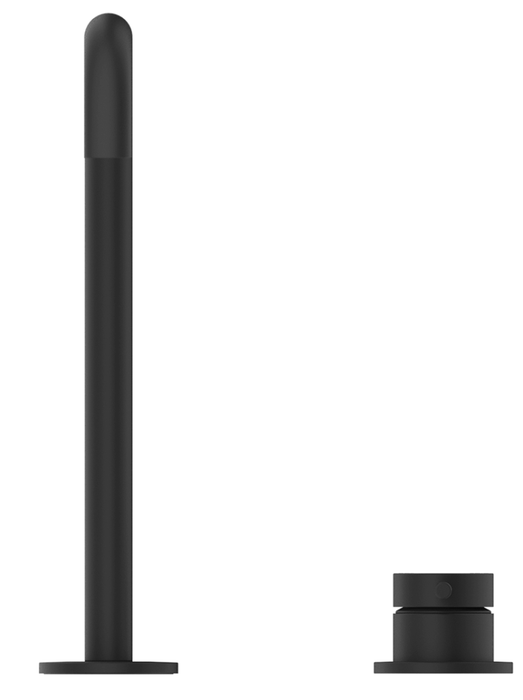 Mica Soft-Square Hob Sink/Basin Mixer Set Black - HSK-5-R90-BLK
