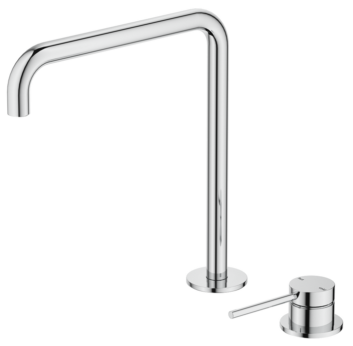 Mica Soft-Square Hob Sink/Basin Mixer Set Chrome - HSK-5-R90-CP