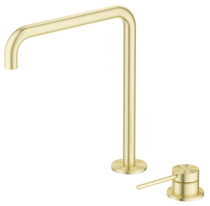 Mica Soft-Square Hob Sink/Basin Mixer Set French Gold - HSK-5-R90-FG