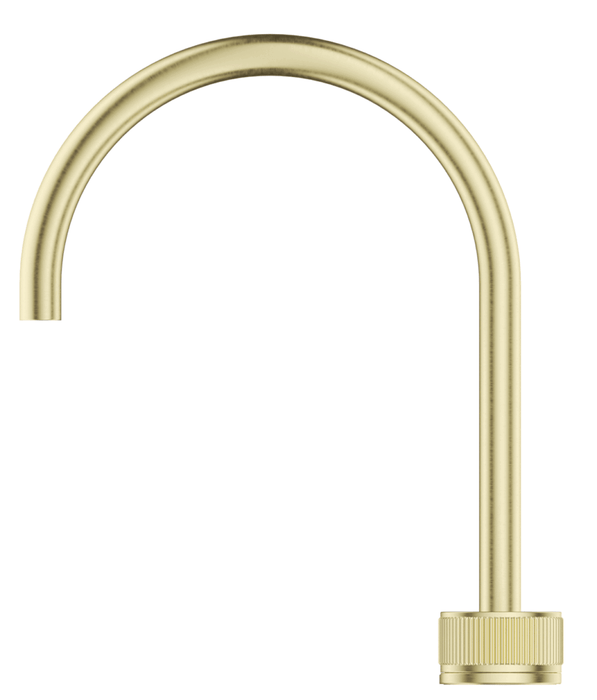 Mica Fluted Gooseneck Hob Sink/Basin Mixer Set French Gold - HSK-6-NR-FG